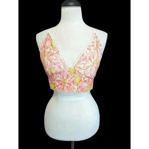 New Floral Bralette with Adjustable Straps Size 1XL